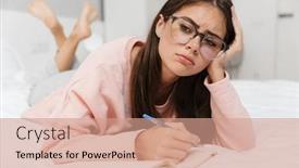  Presentation with upset - Slide deck enhanced with upset-lovely-young-girl-wearing background and a coral colored foreground