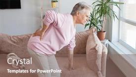  Presentation with uncomfortable - Presentation featuring upset-mature-woman-suffering background and a violet colored foreground