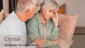  Presentation with empathy - Presentation theme enhanced with upset-middle-aged-family-couple background and a  colored foreground