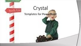  Presentation with white horse - Cool new presentation theme with upset preschooler on a rocking horse pointing towards a pole with directions for getting to santa's home on a white background with plenty of space for your text backdrop and a white colored foreground