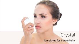  Presentation with inhaler - Amazing presentation design having up of gray textured synthetic backdrop and a light gray colored foreground