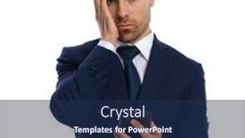  Presentation with navy blue - Theme enhanced with upset-young-businessman-in-navy background and a navy blue colored foreground