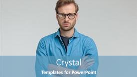  Presentation with upset - Colorful PPT theme enhanced with upset-young-casual-guy-crossing backdrop and a teal colored foreground