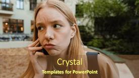  Presentation with takeaway coffee - Slide deck featuring upset-young-girl-with-backpack background and a tawny brown colored foreground