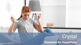  Presentation with taxes - Presentation theme enhanced with declaration pc - upset young woman calculating taxes background and a teal colored foreground