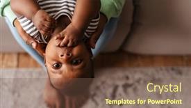  Presentation with mom baby - Slide set with upside-down-close-up-portrait background and a tawny brown colored foreground