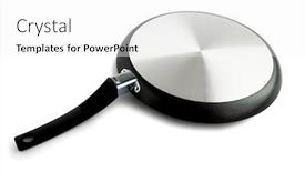  Presentation with frying - Cool new PPT theme with upside-down-frying-pan backdrop and a white colored foreground