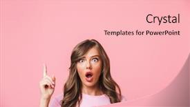  Presentation with pop art pink hair - Cool new presentation theme with upward at copyspace with interest backdrop and a lemonade colored foreground