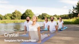  Presentation with healthy lifestyle - Beautiful theme featuring upward facing dog or cobra backdrop and a coral colored foreground