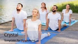  Presentation with sport and health - Presentation theme enhanced with upward facing dog or cobra background and a light blue colored foreground