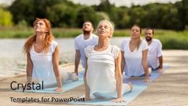  Presentation with healthy lifestyle - Beautiful theme featuring upward facing dog or cobra backdrop and a soft green colored foreground