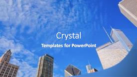  Presentation with chicago skyline - PPT layouts having upward-view-of-the-chicago background and a teal colored foreground