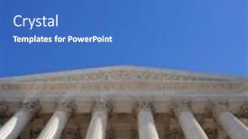  Presentation with supreme court - Presentation design enhanced with upward-view-of-the-supreme background and a teal colored foreground