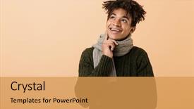  Presentation with joyful - PPT layouts enhanced with upwards - portrait of joyful african american background and a  colored foreground