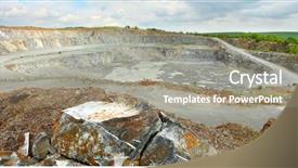  Presentation with abandoned - Beautiful theme featuring urainum - abandoned mine - damaged landscape backdrop and a gray colored foreground