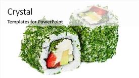  Presentation with philadelphia - PPT layouts having uramaki vegetable maki sushi with dill two rolls isolated on white letuce philadelphia cheese avocado red bell pepper background and a white colored foreground