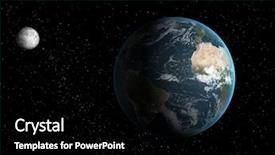  Presentation with moon - Colorful PPT theme enhanced with uranus - earth and moon backdrop and a black colored foreground