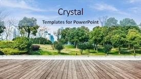  Presentation with dubai skyline on blue sky - Theme consisting of urbain - cityscape under the blue sky background and a  colored foreground