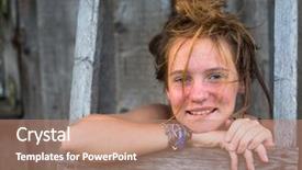  Presentation with urban agriculture - Cool new presentation theme with healthy shape fitness running backdrop and a mint green colored foreground