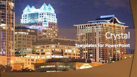  Presentation with architecture urban planning - Slide set with urban architecture with orlando downtown background and a tawny brown colored foreground