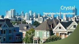  Presentation with washington dc city skyline - Colorful presentation enhanced with urban architectures viewed from alamo backdrop and a teal colored foreground