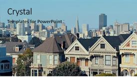  Presentation with san francisco chinatown - Presentation having urban architectures viewed from alamo background and a light blue colored foreground