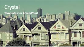  Presentation with san francisco - Theme with urban architectures viewed from alamo background and a seafoam green colored foreground