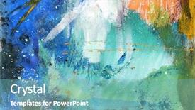  Presentation with abstract art - Amazing slide deck having urban art - abstract painting with expressive brush backdrop and a seafoam green colored foreground