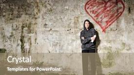  Presentation with naughty girl is standing - Audience pleasing PPT theme consisting of urban art - proud graffiti girl stands backdrop and a coral colored foreground