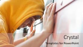  Presentation with urban art - Audience pleasing slides consisting of urban art - young man in hooded sweatshirt backdrop and a coral colored foreground