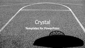  Presentation with basketball court - Slide deck with urban basketball court in neighborhood background and a gray colored foreground