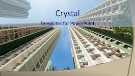  Presentation with urban - Slide set having urban-building background and a sky blue colored foreground