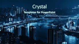  Presentation with urban buildings - Audience pleasing PPT theme consisting of urban buildings bridge and city backdrop and a navy blue colored foreground