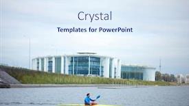  Presentation with athlete - PPT layouts consisting of urban-canoeing-young-male-athlete background and a sky blue colored foreground