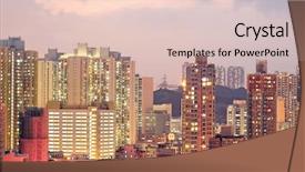  Presentation with urban - Colorful theme enhanced with urban city at sunset backdrop and a lemonade colored foreground