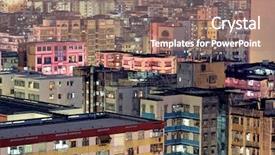  Presentation with urban - Audience pleasing PPT layouts consisting of urban city at sunset backdrop and a coral colored foreground