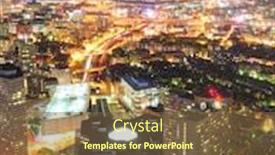  Presentation with boston - Presentation theme with urban city night scene boston aerial view with skyscrapers at night with city skyline illuminated background and a tawny brown colored foreground