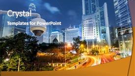  Presentation with city street - Amazing theme having trade tunisia - sunset on the sea backdrop and a gray colored foreground.