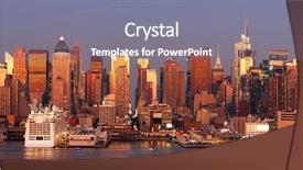  Presentation with times square - Audience pleasing presentation design consisting of urban city sunset new york backdrop and a  colored foreground
