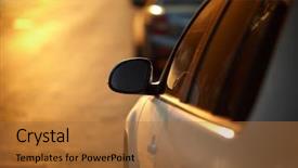  Presentation with golden car - Cool new presentation theme with urban concept golden hour light backdrop and a red colored foreground