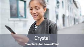  Presentation with city people walking - Theme consisting of urban cool people lifestyle technology background and a gray colored foreground