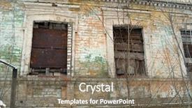  Presentation with decay - Presentation theme enhanced with urban decay historical buiding ukraine background and a gray colored foreground