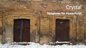  Presentation with decay - Amazing PPT theme having urban decay historical buiding ukraine backdrop and a coral colored foreground