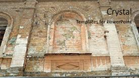  Presentation with decay - Slides consisting of urban decay historical buiding ukraine background and a coral colored foreground