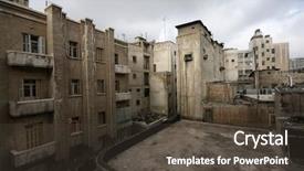  Presentation with decay - Presentation theme with urban decay old appatment blocks background and a tawny brown colored foreground