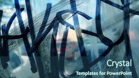  Presentation with paint splatter - Amazing theme having urban design - black graffiti sketch with blue backdrop and a ocean colored foreground