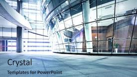  Presentation with urban buildings - Colorful PPT theme enhanced with urban design - exterior of modern buildings backdrop and a light blue colored foreground