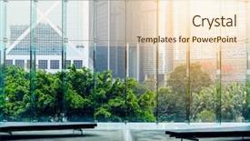  Presentation with modern building - Slides consisting of urban design - interior of modern building background and a lemonade colored foreground