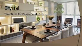  Presentation with urban design - PPT layouts featuring urban design - luxury dinning room interior background and a coral colored foreground