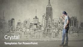  Presentation with skyline - Colorful slide deck enhanced with urban design - new skyline backdrop and a gray colored foreground